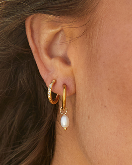 Freshwater Pearl Bella Hoop Earrings