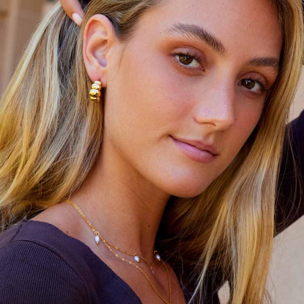 Rene Gold Puff Earrings