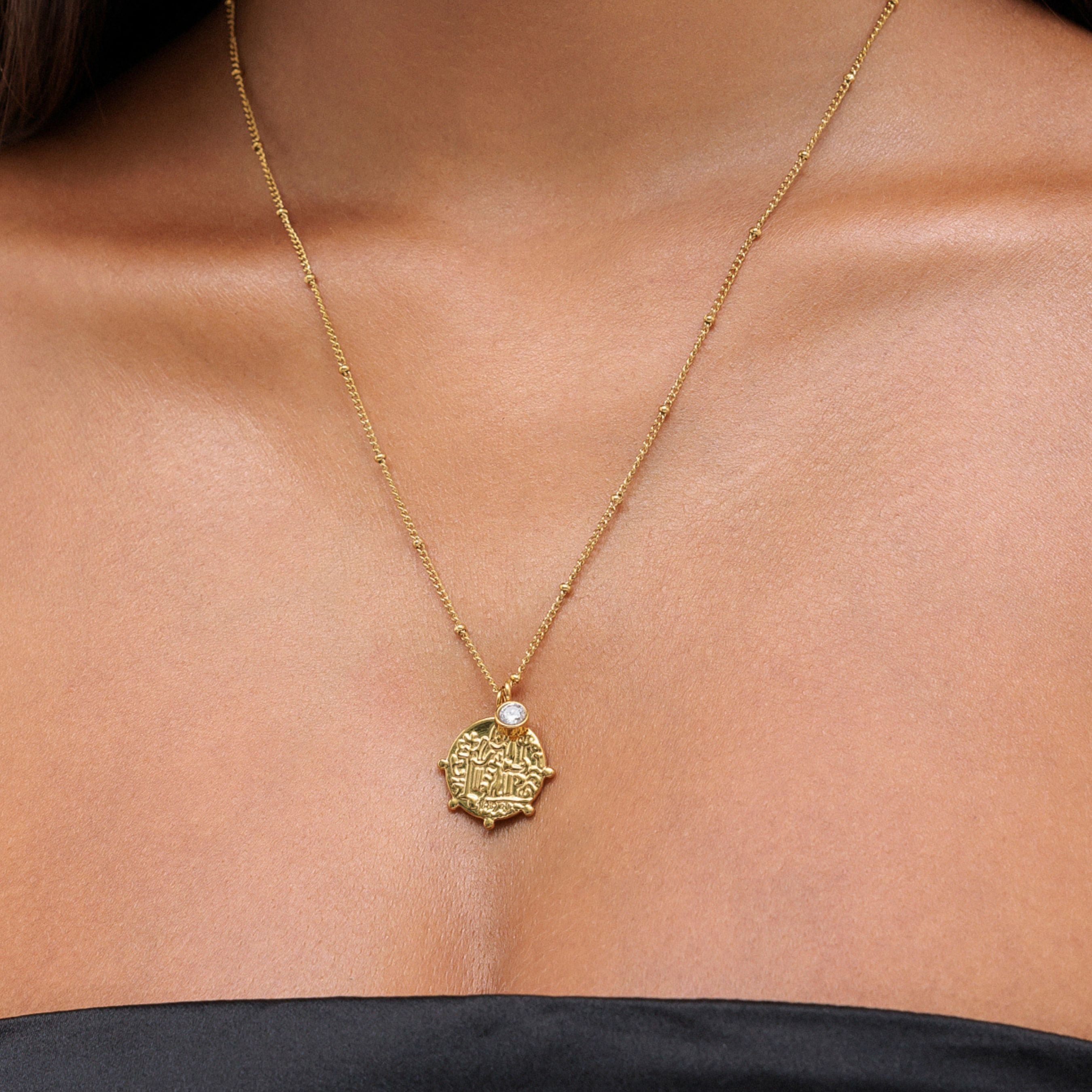 "Athena" Greek Medallion Necklace
