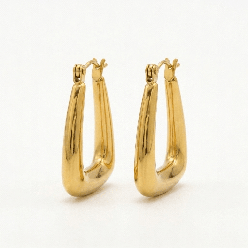 Trapezoid Hoop Earrings
