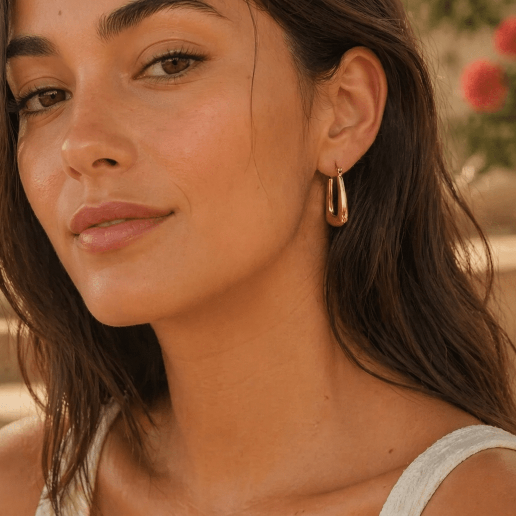 Trapezoid Hoop Earrings